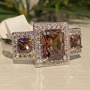 NWT Rhodolite and White Topaz Ring